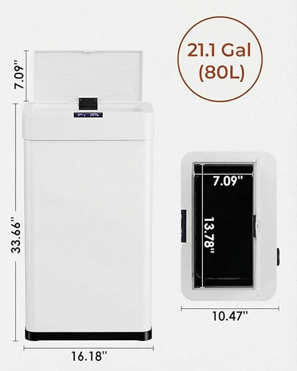 TLSUNNY 21.1 Gallon Motion Sensor Trash Can, Touchless Automatic Garbage Can - Image 2