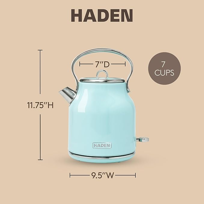 Haden Heritage 1.7 Liter Stainless Steel Electric Kettle, Hot Water Kettle - Image 4