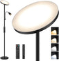 LED Torchiere Floor Lamp with Gooseneck Reading Light, Remote Control Standing by AUZONIMICS