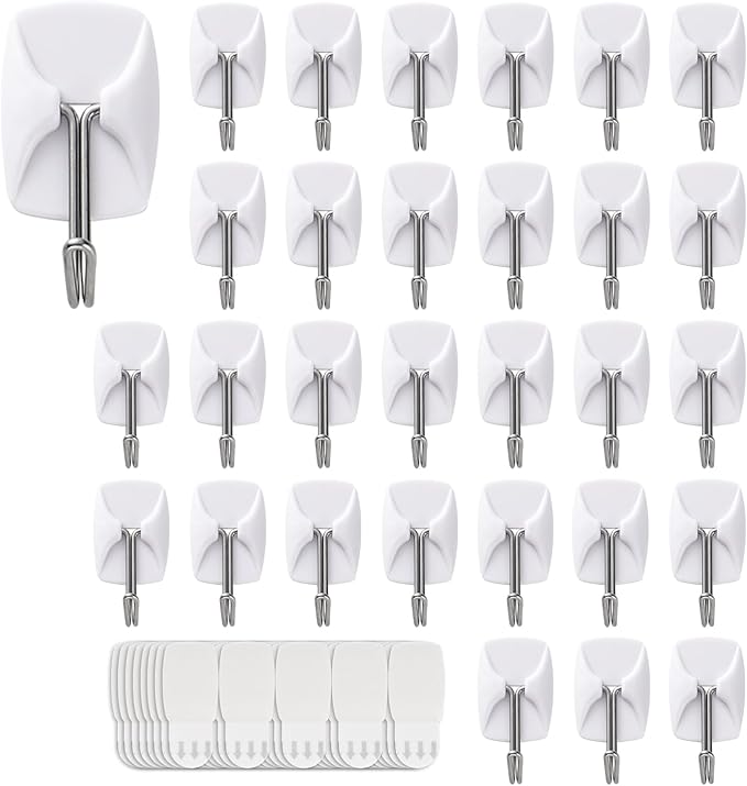 32 Small Hooks+40 Removable Strips, Heavy Duty by MOVELYST