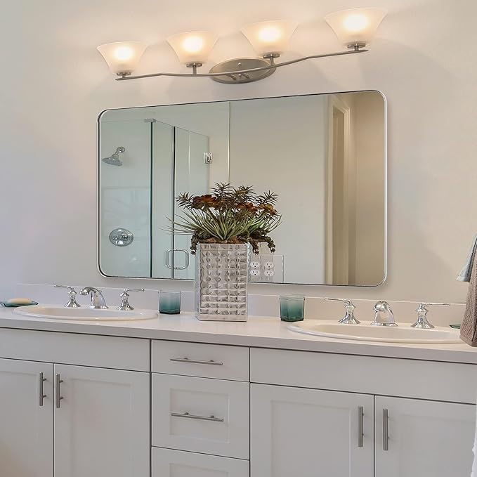 ANDY STAR 30"x48"Chrome Bathroom Mirror, Large Wall Mirror by ANDYSTAR