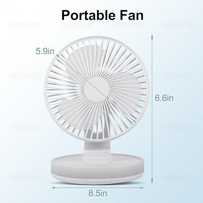 MAWFOZIN Small Desk Fan With Night Light, Auto Oscillating Table Fan With - Image 2