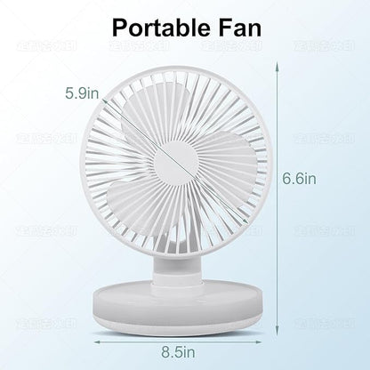 MAWFOZIN Small Desk Fan With Night Light, Auto Oscillating Table Fan With - Image 2