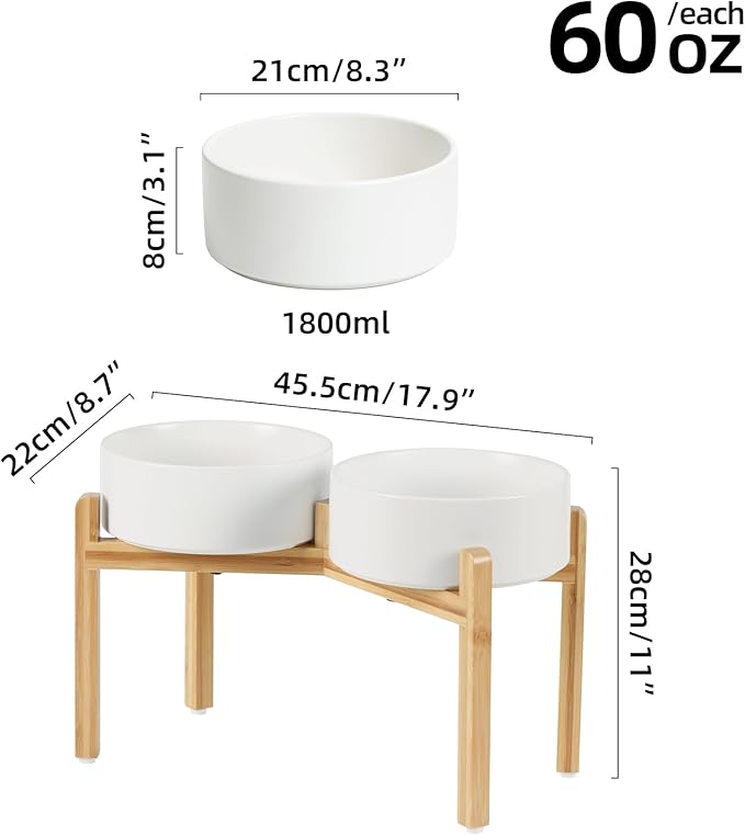 Ceramic Raised Double Bowls Set - Image 2