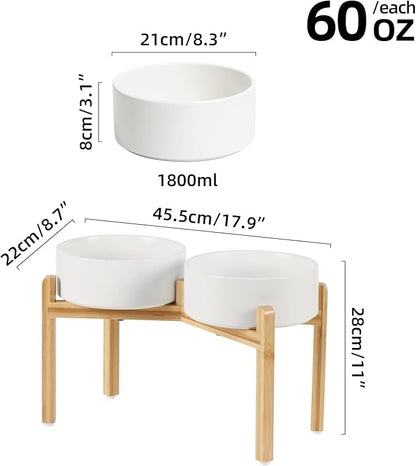 Ceramic Raised Double Bowls Set - Image 2