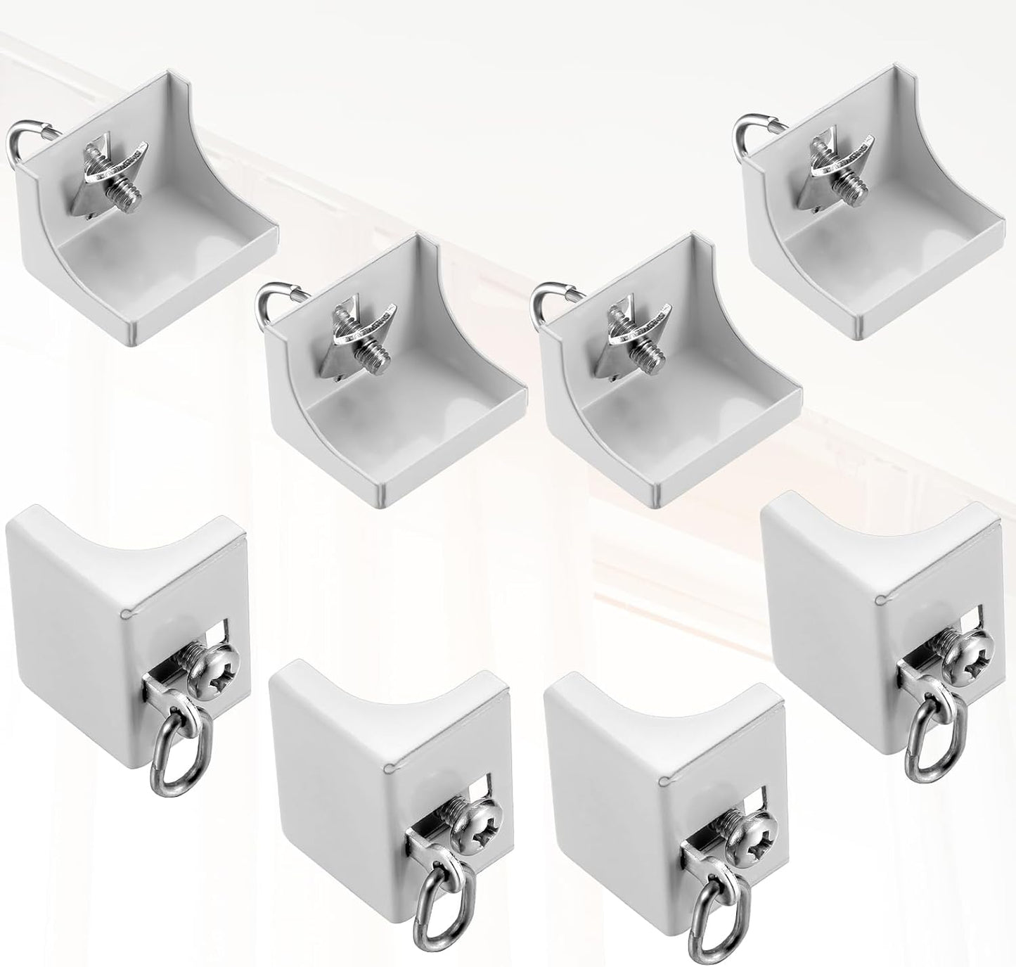 Zonon 4 Pcs Ceiling Curtain Track White End Caps Quiet Drapery Hook Curtain Track End Stop for Window