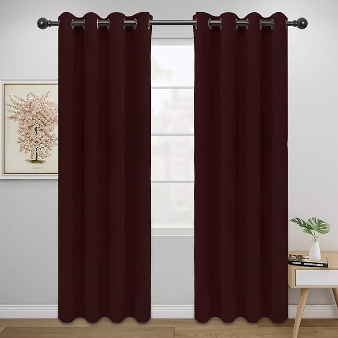 Easy-Going Blackout Curtains for Bedroom, Solid Thermal Insulated Grommet and by Easy-Going