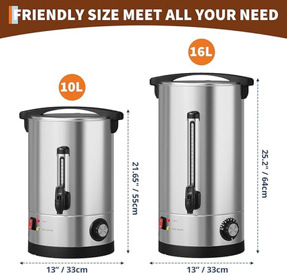 60 Cup Large Coffee Urn with Double Wall Insulation, 10L/2.6 Gallon Stainless - Image 2
