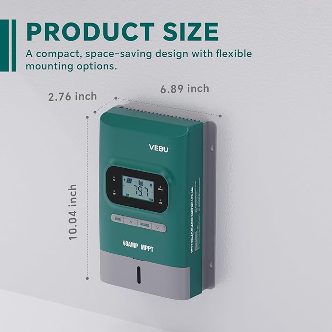 MPPT Solar Charge Controller 100V/40A, 12V/24V Auto, LCD Display, - Image 9