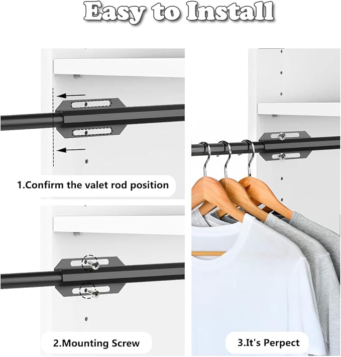 Valet Rod for Closet Pull Out, Standard Retractable closet rod organization rack - Image 8