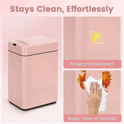 Sensor Trash Can with Butterfly Lid 2.6 Gallon Rectangular Automatic Garbage Can - Image 6