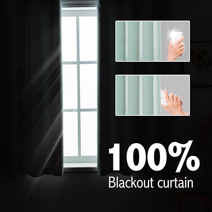 Anytime 100% Blackout Curtain 2 Panels Set, Thermal Insulated Window Drapes - Image 3