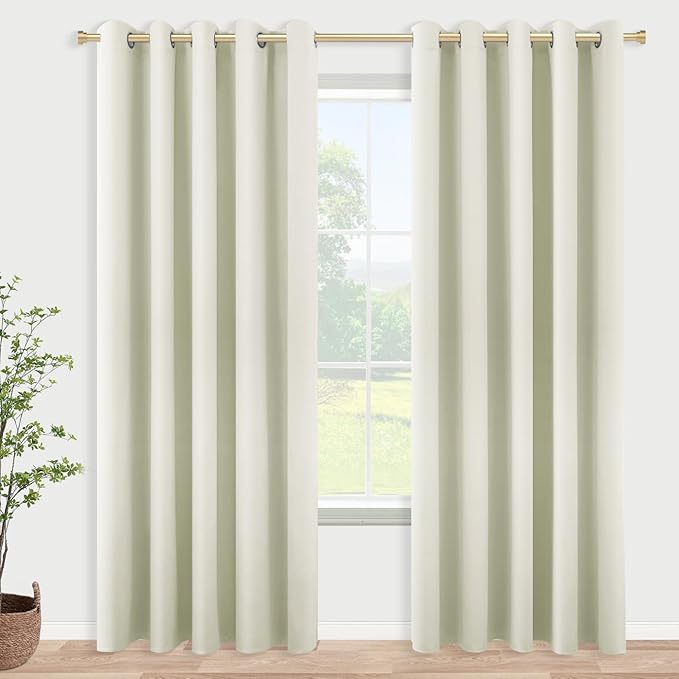 KOUFALL 60 Inch Wide Room Divider Curtains 2 Panel Set Split Privacy Sound by KOUFALL