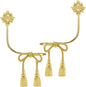 2 Pcs Gold Brass Hemp Rope Bow Curtain Tiebacks, Vintage Wall Mounted Curtain Holdbacks with Screw, Decorative Curtain Hooks for Living Room、 Bedroom and Home Office