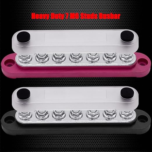7 x M6 Studs Power Distribution Block Bus Bar 12V, Ampper 5.9" HD 150A Marine - Image 4