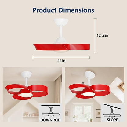 FANX 22 Inch Ceiling Fan with Light and Remote, Quiet DC Motor, Dimmable LED - Image 8