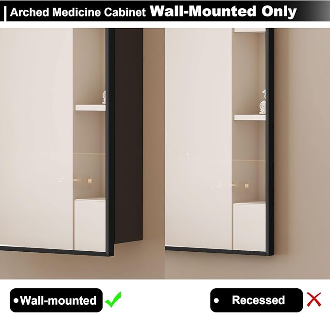 Black Arched Medicine Cabinet - Image 5