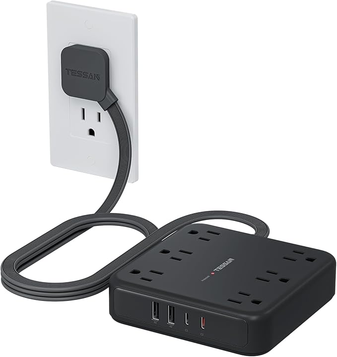 TESSAN Black Extension Cord by TESSAN