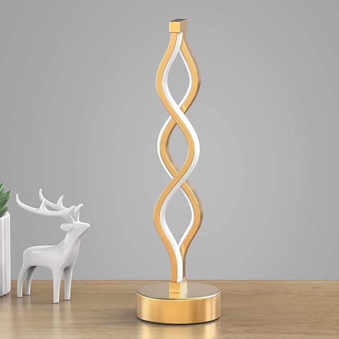 NUÜR Gold Infinity Spiral LED Table Lamp, Lamps - Image 2