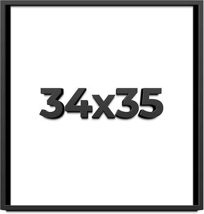 34x35 Shadow Box Frame Black | 1 Inch Deep Solid Wood Shadowbox Display Frame | by CustomPictureFrames