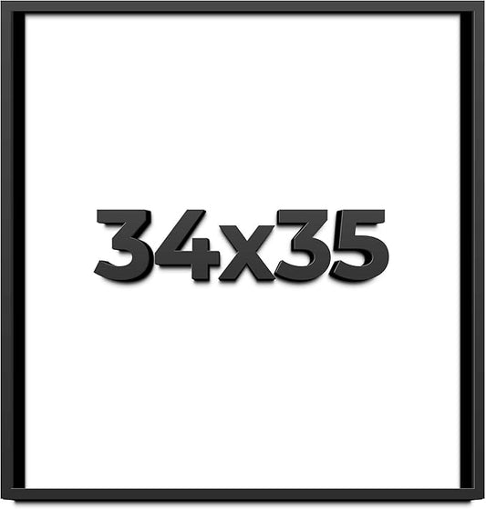 34x35 Shadow Box Frame Black | 1 Inch Deep Solid Wood Shadowbox Display Frame | by CustomPictureFrames