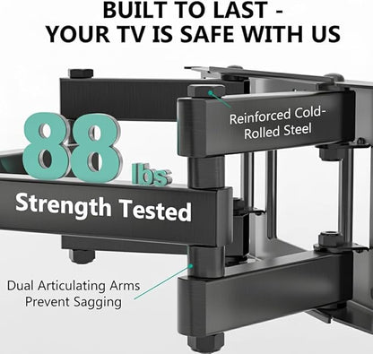 WALI Full Motion TV Wall Mount for 32–70 Inch TVs – Dual Articulating Mount - Image 4