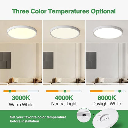 4PK 15.8 Inch LED Flush Mount Ceiling Light, 3000K/4000K/6000K CCT Selectable - Image 2