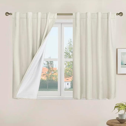 LAMIT 100% Blackout Short Linen Curtains by LAMIT