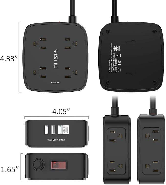6 Ft Surge Protector Power Strip - Image 7