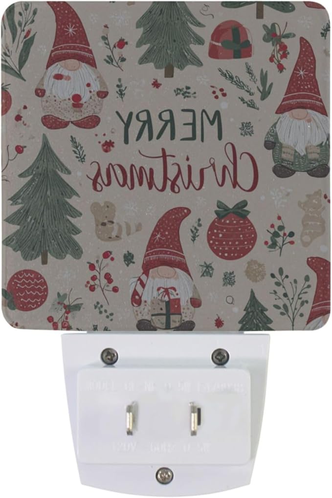 Pigsaly Led Night Light Merry Christmas Gnomes Night Light Plug in Wall Lamp - Image 2