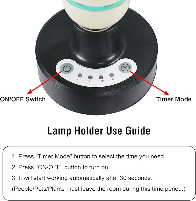36Watts UV Sanitizer Lamp with Remote Control Powerful Ozone UVC Light with E26 - Image 9