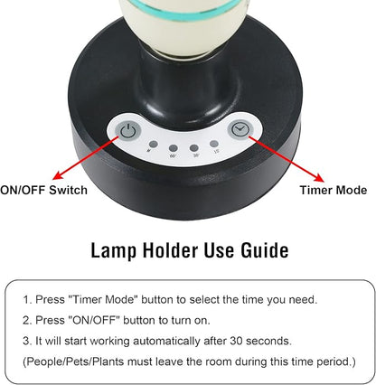 36Watts UV Sanitizer Lamp with Remote Control Powerful Ozone UVC Light with E26 - Image 9