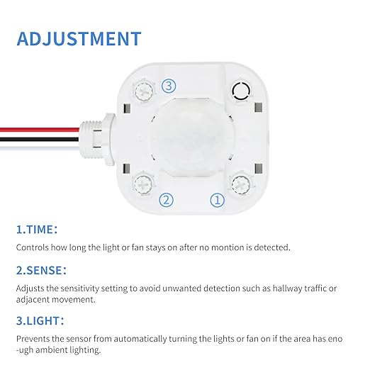 ECOELER Ceiling Occupancy Motion Sensor Switch, High Bay Fixture Mount 360° - Image 3