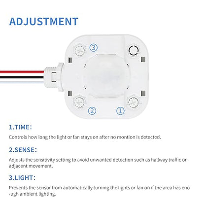 ECOELER Ceiling Occupancy Motion Sensor Switch, High Bay Fixture Mount 360° - Image 3
