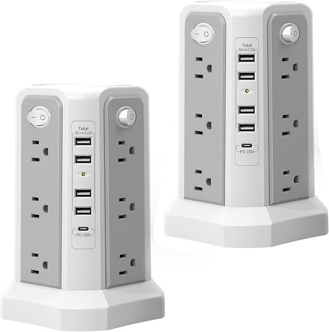 PASSUS Surge Protector Power Strip by PASSUSSurgeProtectorTower