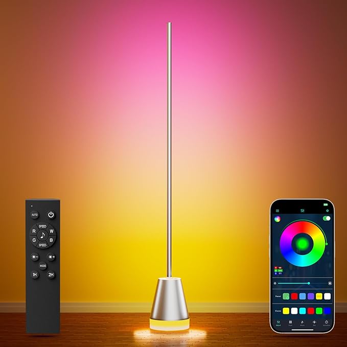 Keepsmile Smart RGB LED Corner Floor Lamp, Bright Standing Lamps by KEEPSMILE