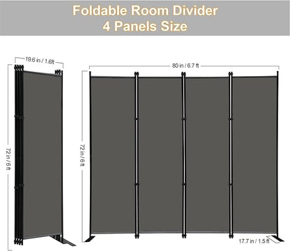 MAYOLIAH 4 Panel Room Divider Screen 6Ft Tall Foldable Privacy Dividers Indoor - Image 5