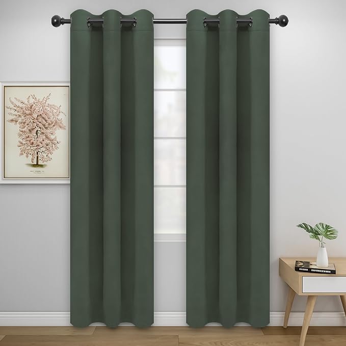 Easy-Going Blackout Curtains for Bedroom, Solid Thermal Insulated Grommet and by Easy-Going
