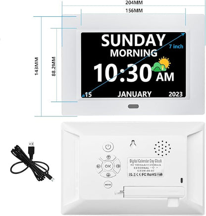 MRCHYDZ 7 Inch Clock with Day and Date - Image 2