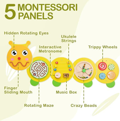 Monläurd® Caterpillar Montessori Busy Board, Sensory Board, Educational Toys - Image 4
