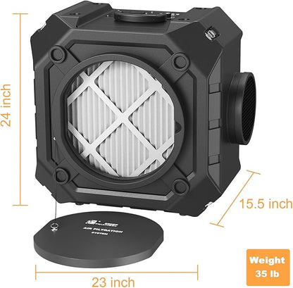 M-T Air Scrubber with 3 Stage Filtration, Stackable Negative Air Machine - Image 8