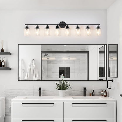 Guliaofo 8-Light Black Vanity Lights, Modern Bathroom Light Fixtures - Image 8
