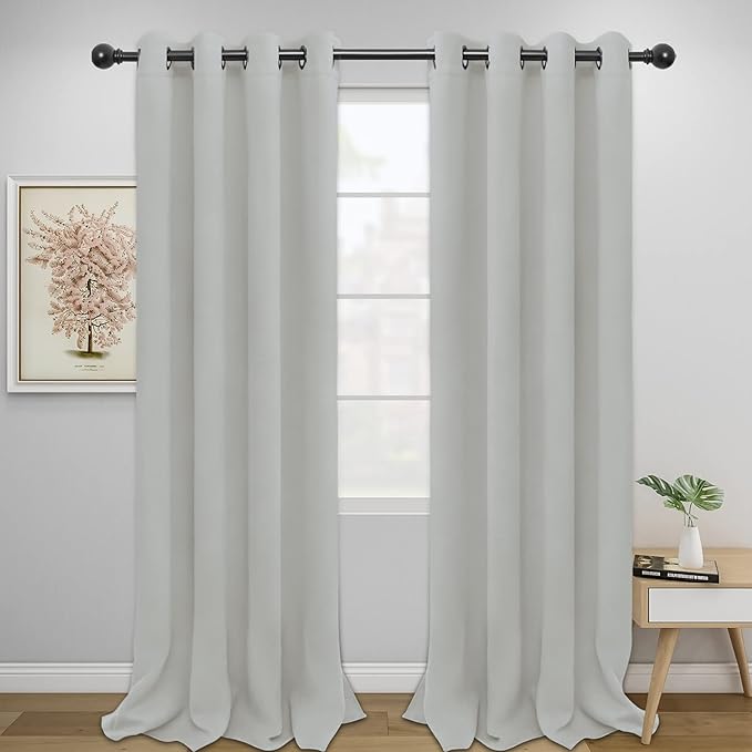 Easy-Going Blackout Curtains for Bedroom, Solid Thermal Insulated Grommet and by Easy-Going
