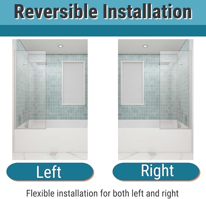 Sunrosa 24"×60" Bathtub Glass Panel, 8mm Thick Shower Screen, Brushed Nickel - Image 5