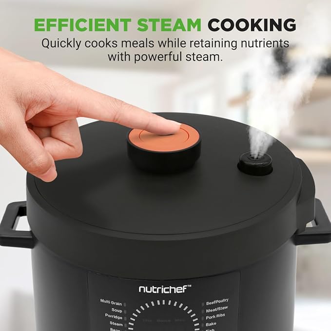 NutriChef Electric Pressure Cooker 6 Quart Capacity | 9 Function Digital - Image 6