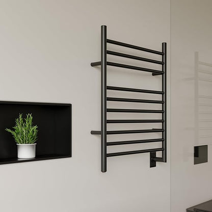 HEATGENE Towel Warmer Wall-Mounted Hardwired Heated Towel Rack Matte Black - Image 6