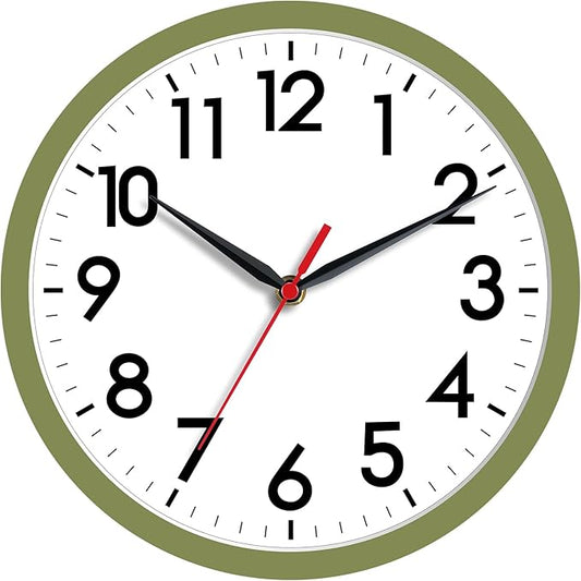 AKCISOT Wall Clock 8 Inch Silent Non-Ticking Modern Clocks Battery Operated by Akcisot