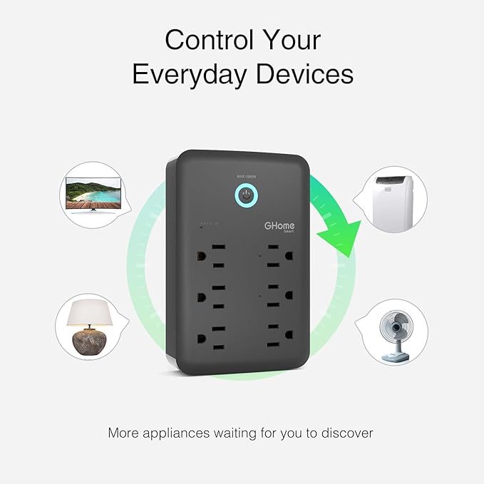 GHome Smart Plug Outlet Extender, USB Wall Charger - Image 6