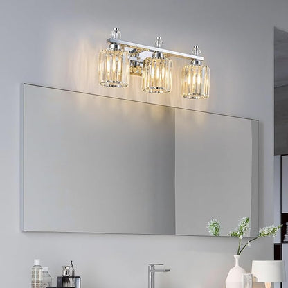 FDPBY Bathroom Vanity Lights 3-Light Chrome Modern Crystal Vanity Light - Image 7
