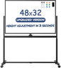 Rolling Whiteboard, 48 x 32 Inches Magnetic White Board by Tankee